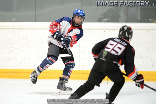 2014-11-15 Aosta-Hockey Milano Rossoblu U14 0493 Matteo Quartuccio
